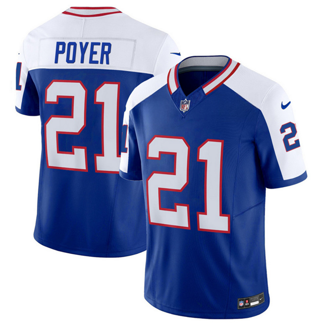 Men's Buffalo Bills #21 Jordan Poyer Blue/White 2023 F.U.S.E. Throwback Vapor Untouchable Limited Football Stitched Jersey